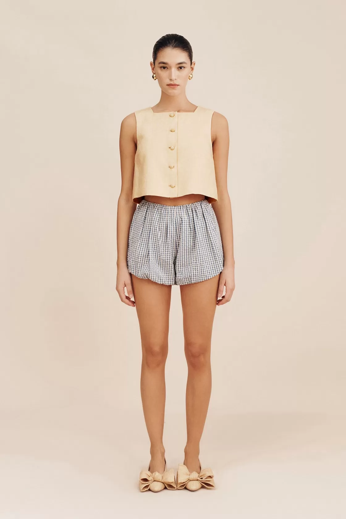 POSSE AURELIA SHORT - BLUE GINGHAM