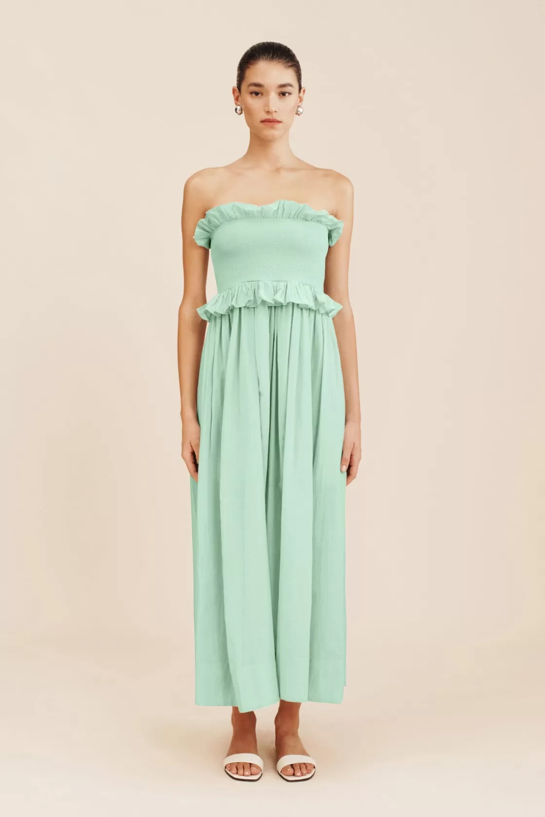 POSSE COBY STRAPLESS DRESS - COOL MINT