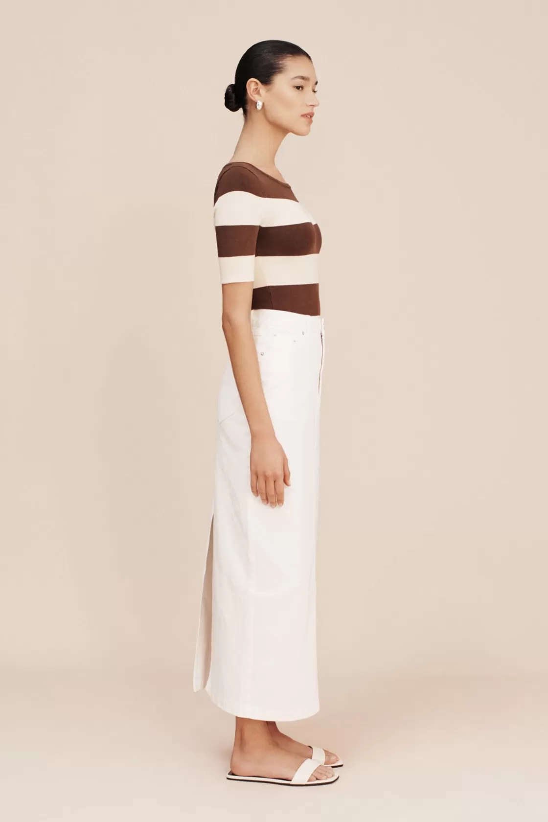 POSSE HARVEY SKIRT - VINTAGE WHITE