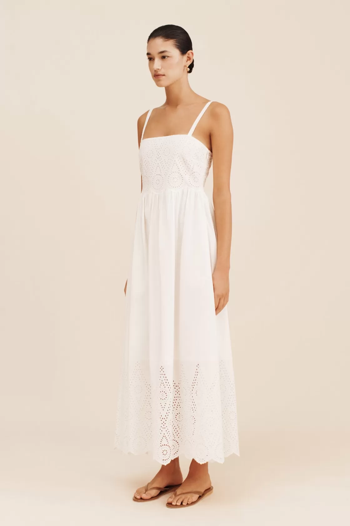 POSSE LOUISA DRESS - VINTAGE WHITE