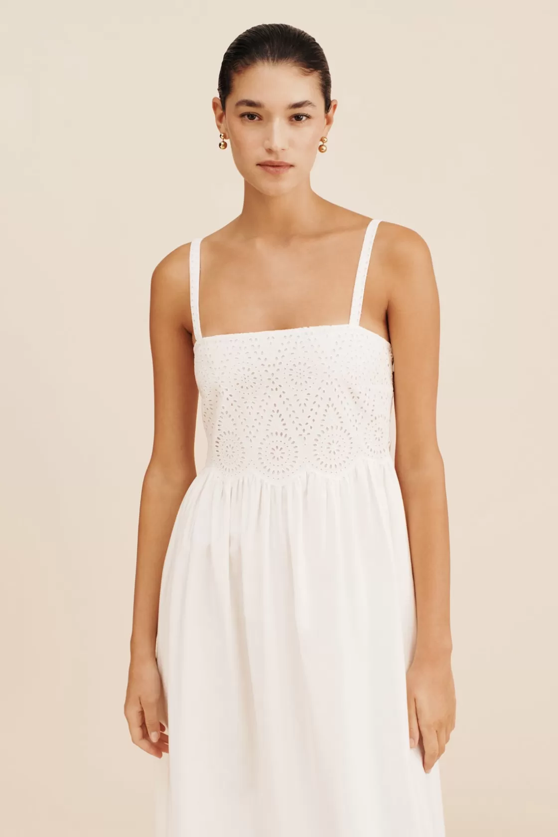POSSE LOUISA DRESS - VINTAGE WHITE