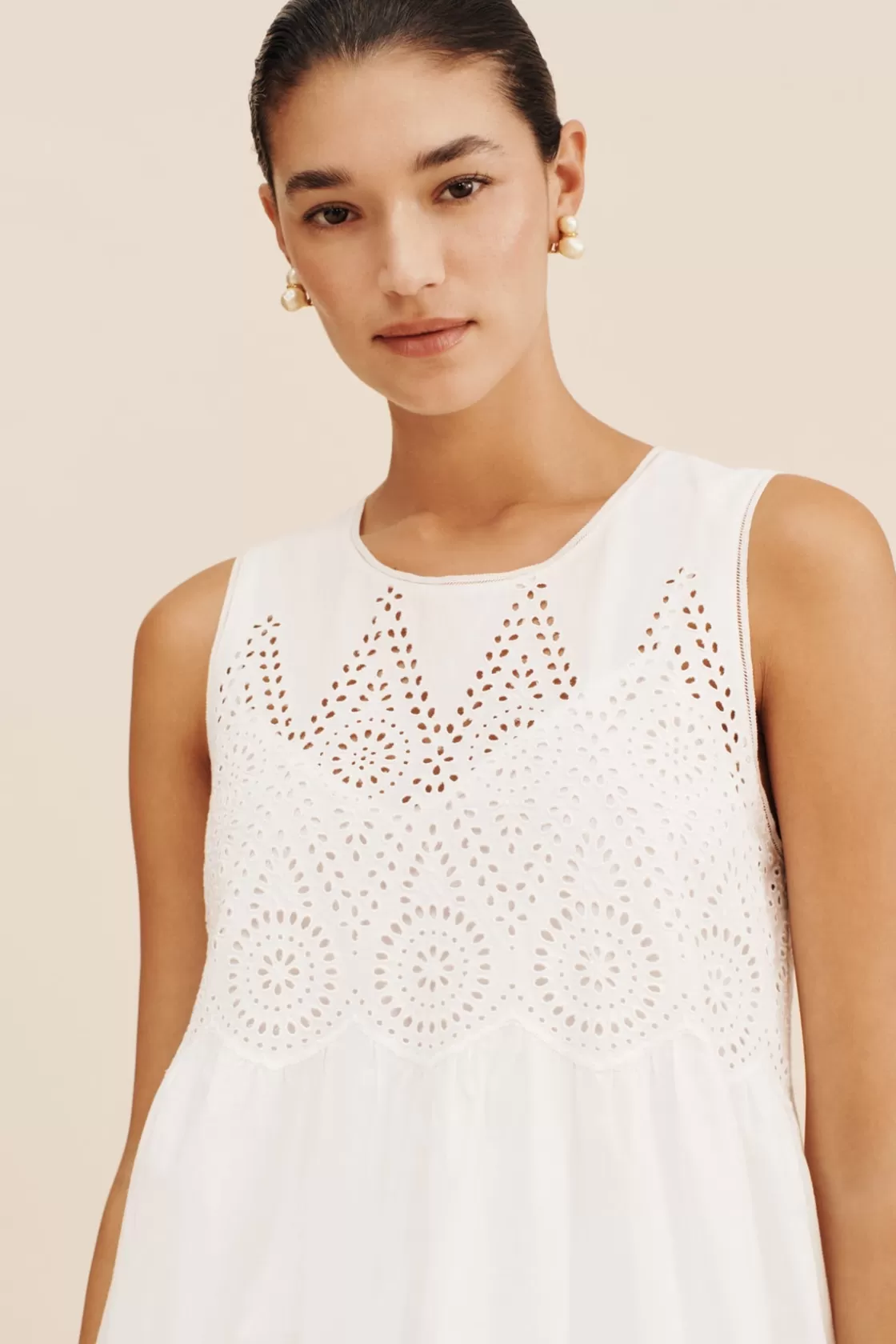 POSSE LOUISA MINI DRESS - VINTAGE WHITE