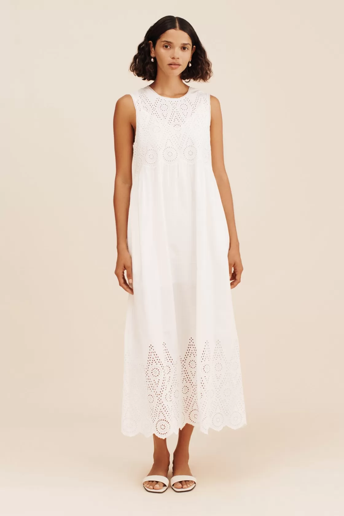 POSSE LOUISA SHIFT DRESS - VINTAGE WHITE