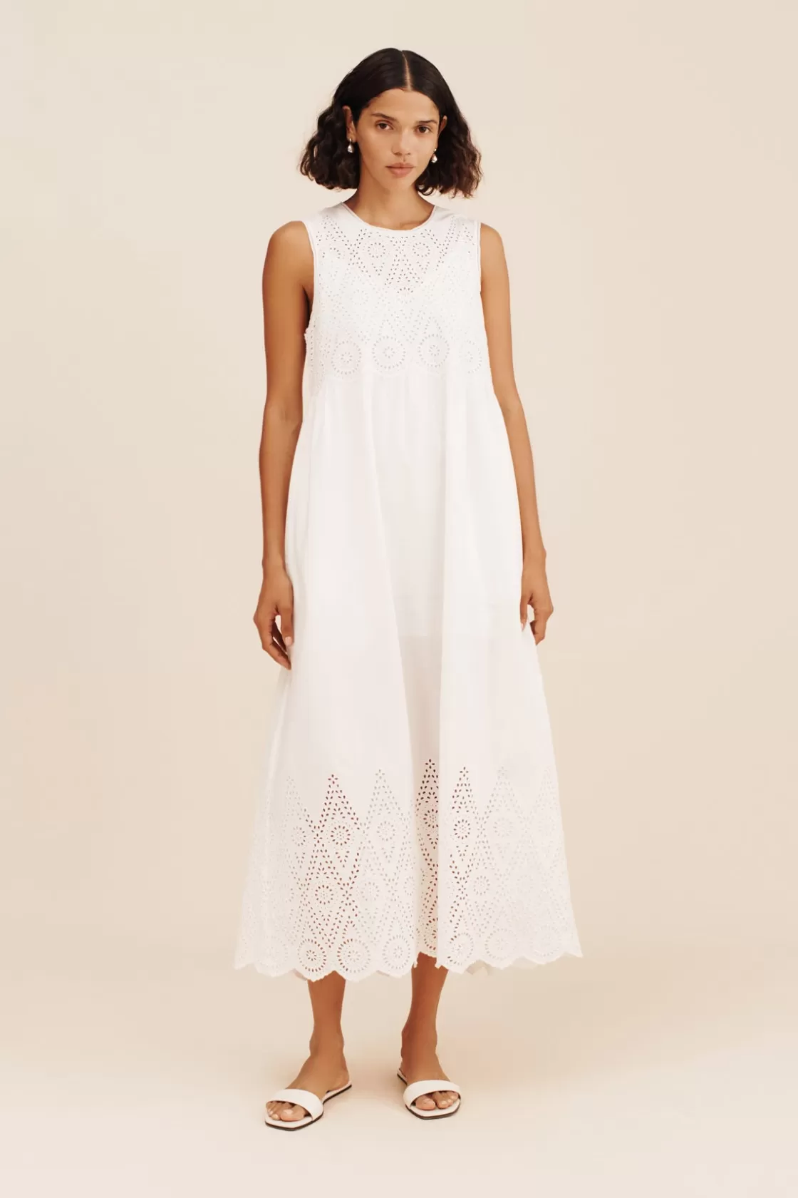 POSSE LOUISA SHIFT DRESS - VINTAGE WHITE