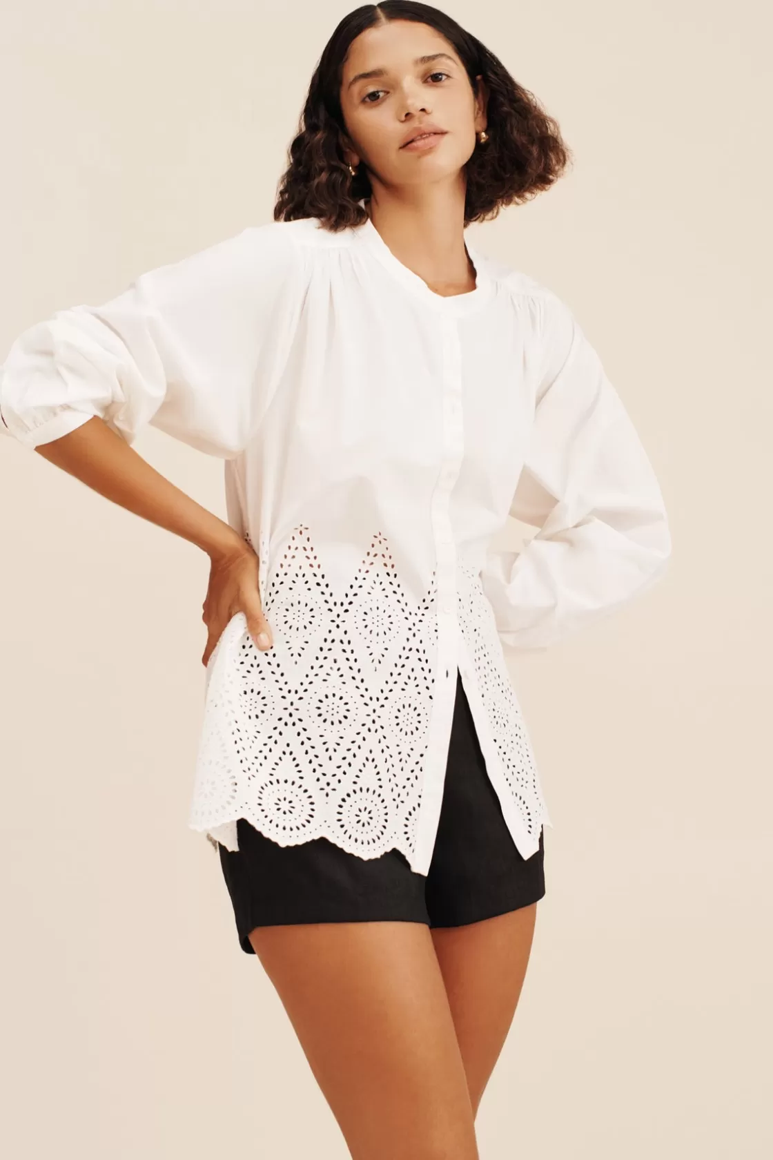 POSSE LOUISA SHIRT - VINTAGE WHITE