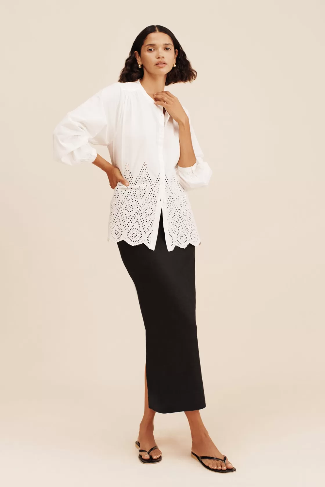 POSSE LOUISA SHIRT - VINTAGE WHITE