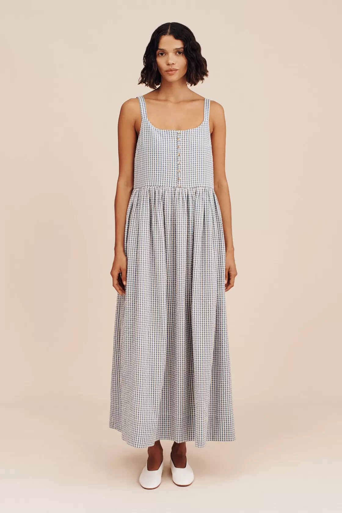 POSSE MIRA DRESS - BLUE GINGHAM