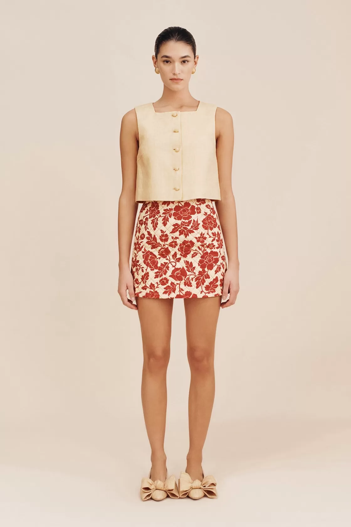 POSSE ROMEO MINI SKIRT - SCARLET BLOOM