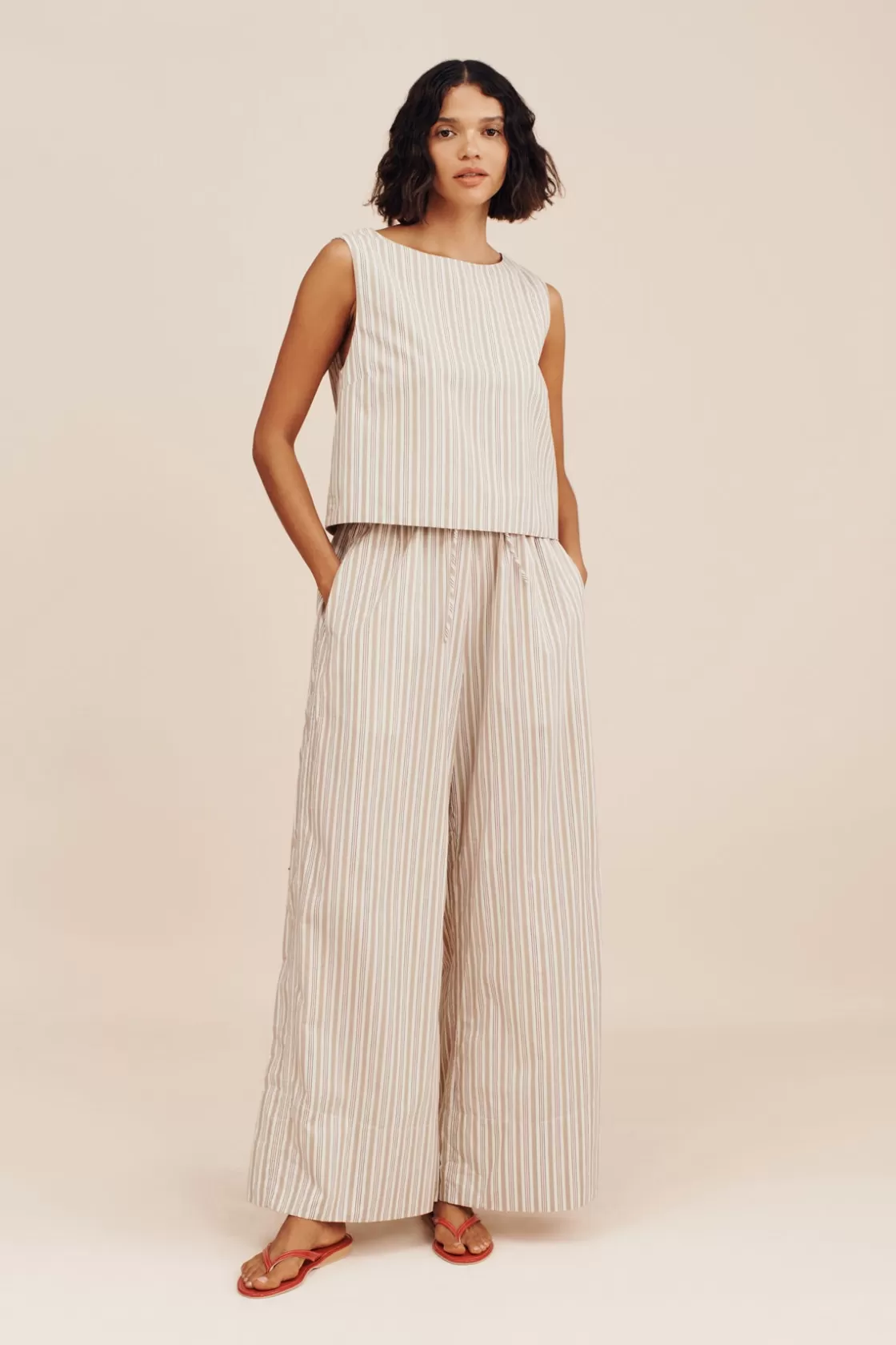 POSSE VIVIAN PANT - BEIGE STRIPE