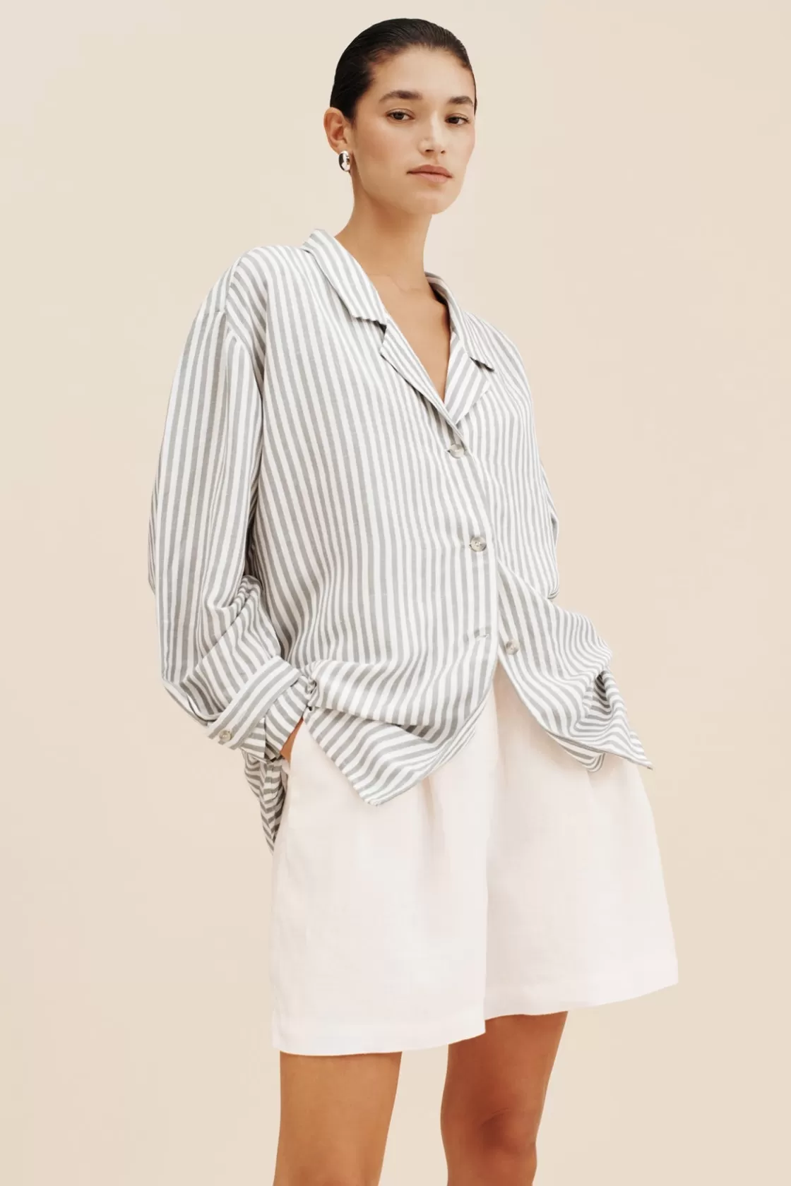 POSSE ZADIE SHIRT - SEAGRASS STRIPE